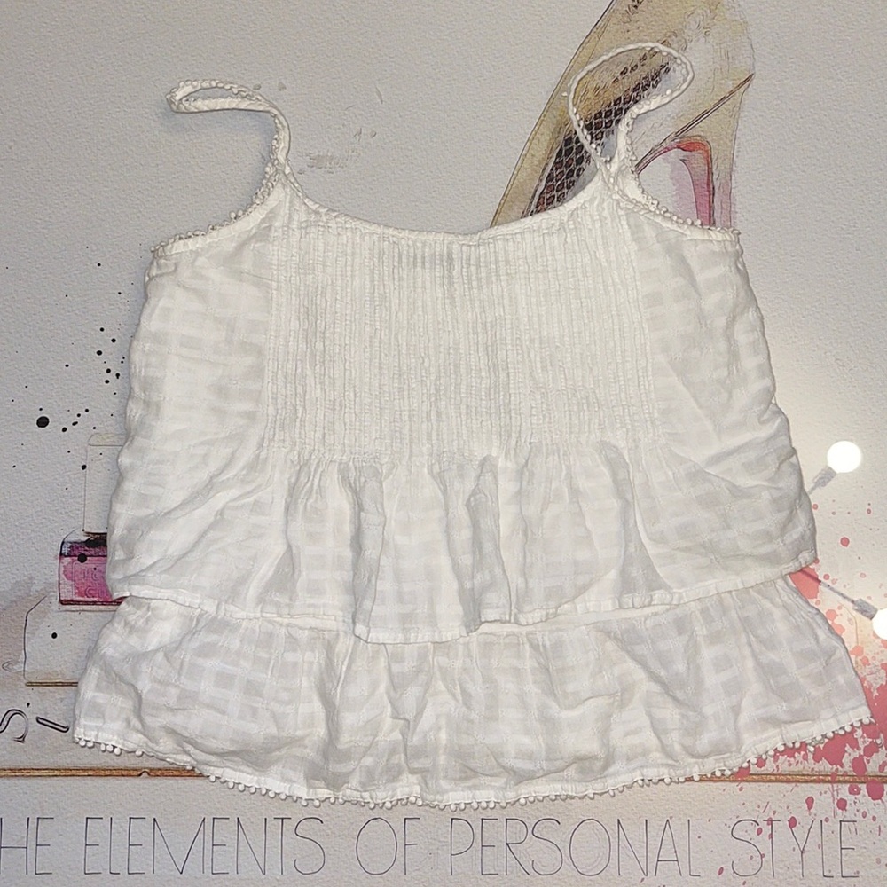 Zara White layered Tank size M
